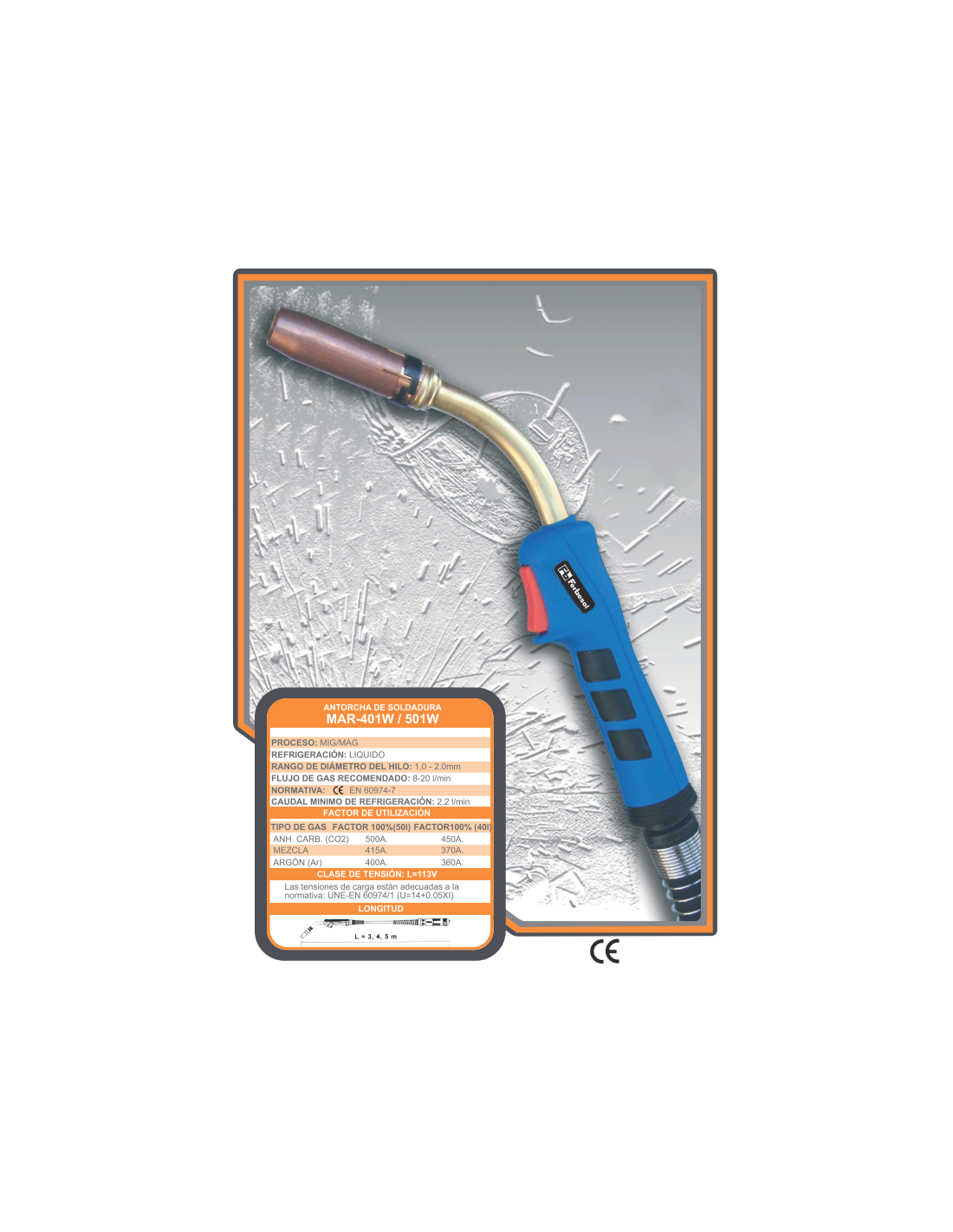 Antorcha soldadura Mig/Mag FB501 (5 mts.)